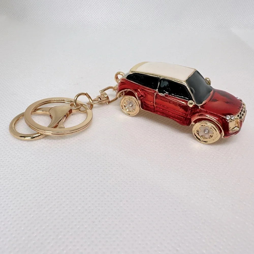 New Red Mini Cooper Car Bag charm keychain